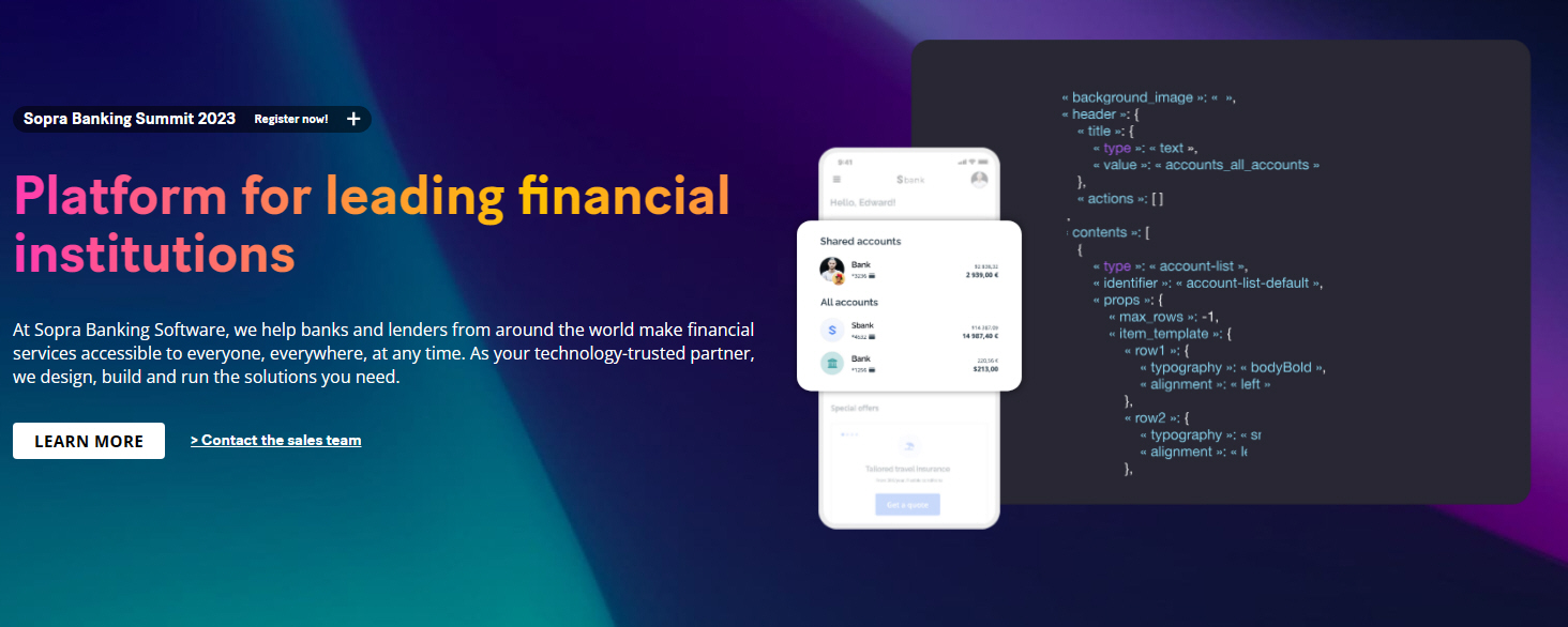 Sopra Banking Software lance la première plateforme bancaire en Software-as-a-Service offrant l'accès à l'Intelligence Artificielle