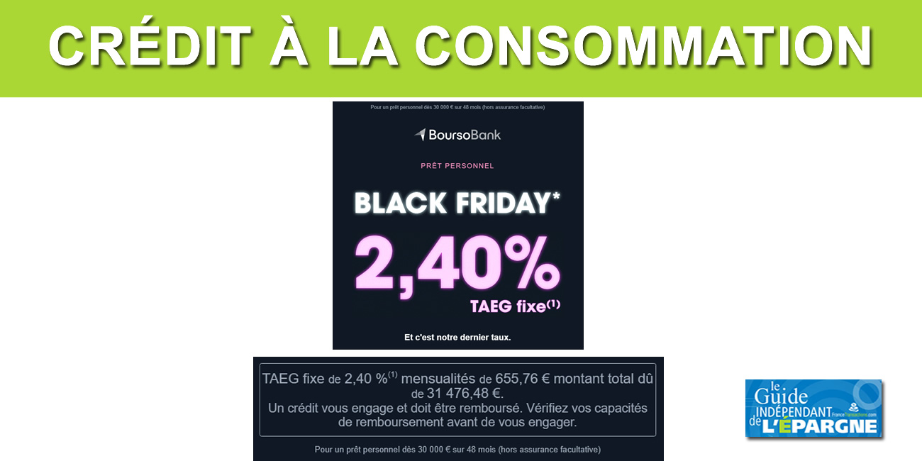 Crédit conso : un taux de 2.40% sur 48 mois proposé par cette banque en ligne