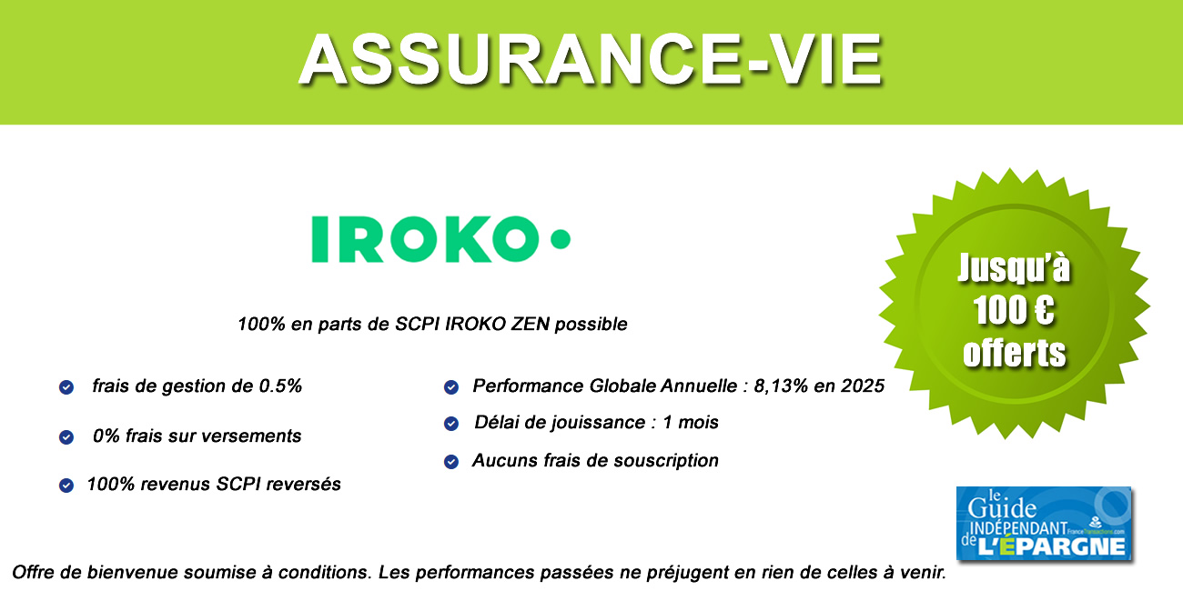 Assurance vie, offre spéciale : 100% en SCPI IROKO ZEN