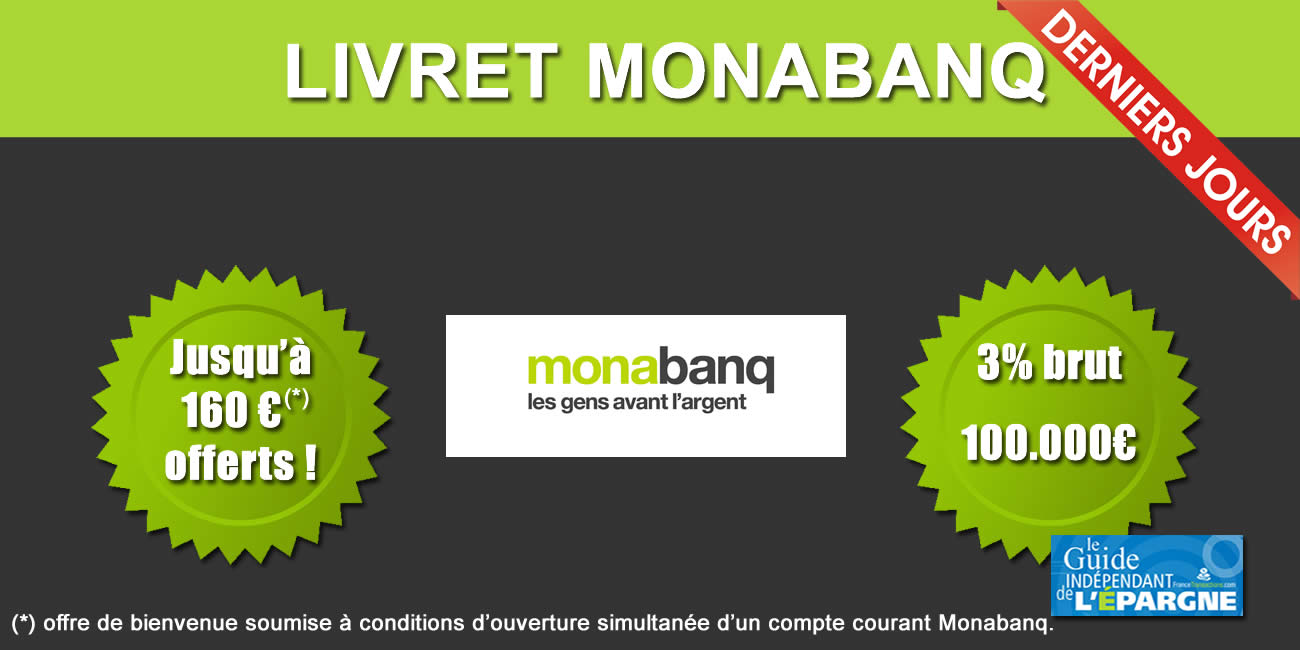 160 euros offerts chez Monabanq jusqu'au 30 août 2023